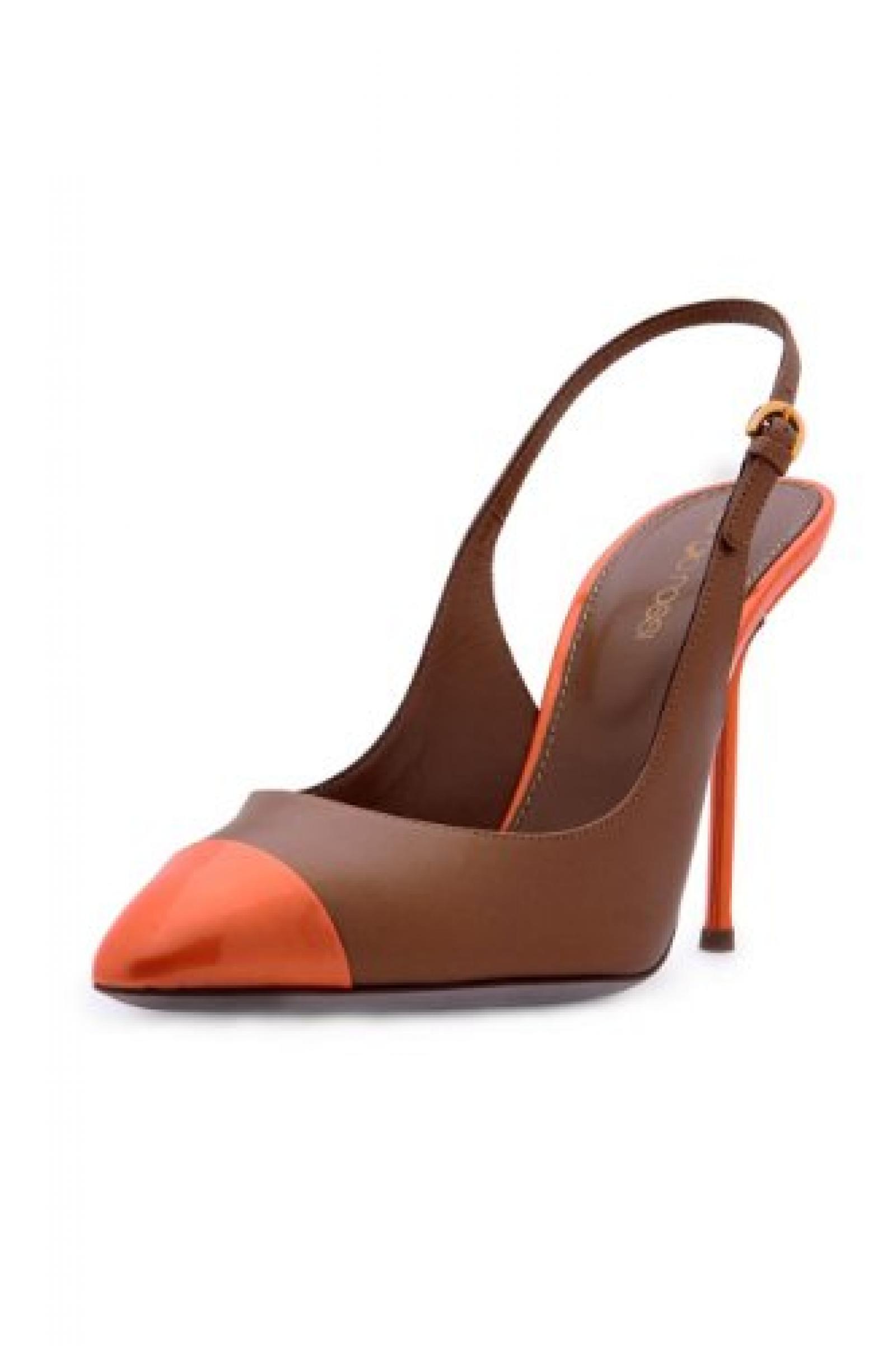 Sergio Rossi Damen Schuhe Slingback-Pumps MICAELA, Farbe: Dunkelbraun 