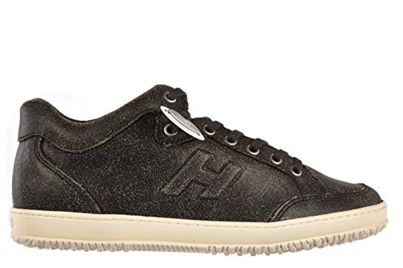 Hogan Herrenschuhe Herren Leder Schuhe Sneakers h168 mid cut Schwarz 