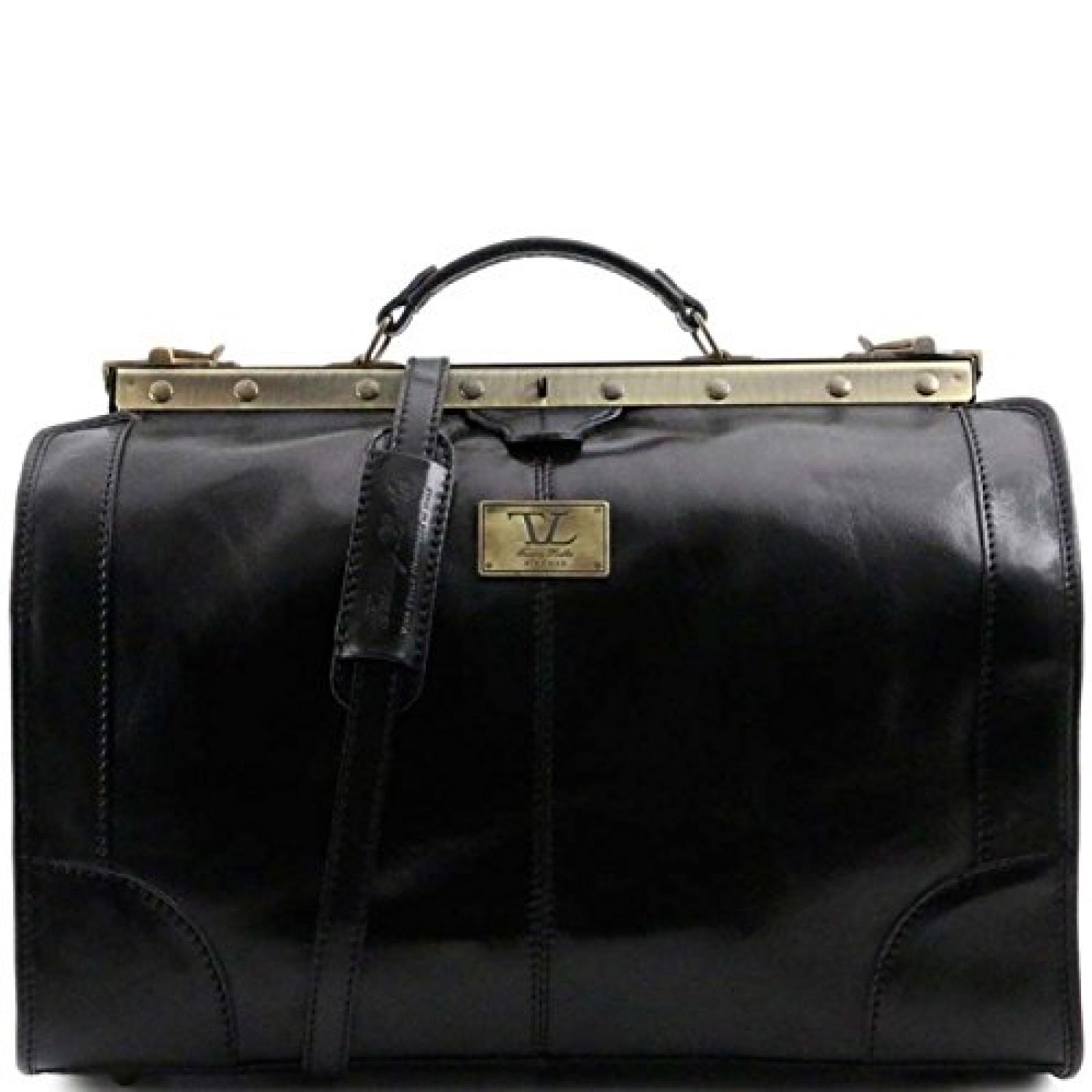 Tuscany Leather - Madrid - Maulbügelreisetasche aus Leder - Klein Schwarz - TL1023/2 
