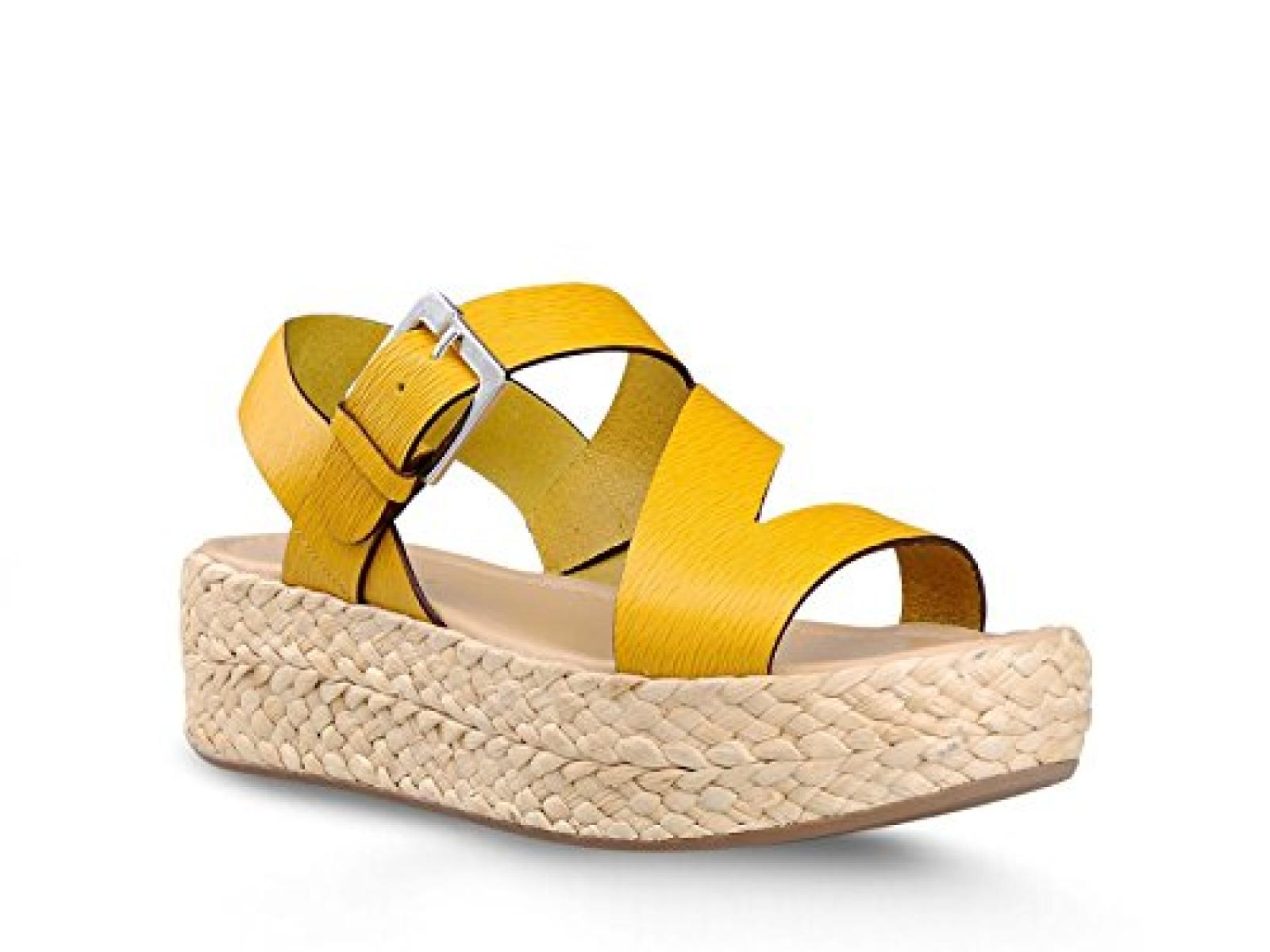 Sergio Rossi einfach ZED wedges Sandalen in gelb Leder - Modellnummer: A60440MMVS3547172 