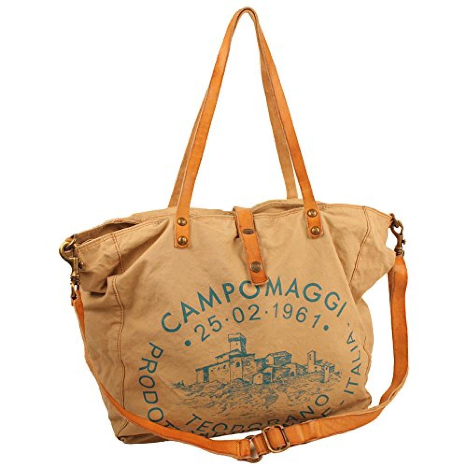 Campomaggi Teodorano Shopper Leder+Stoff beige C2050-3194 