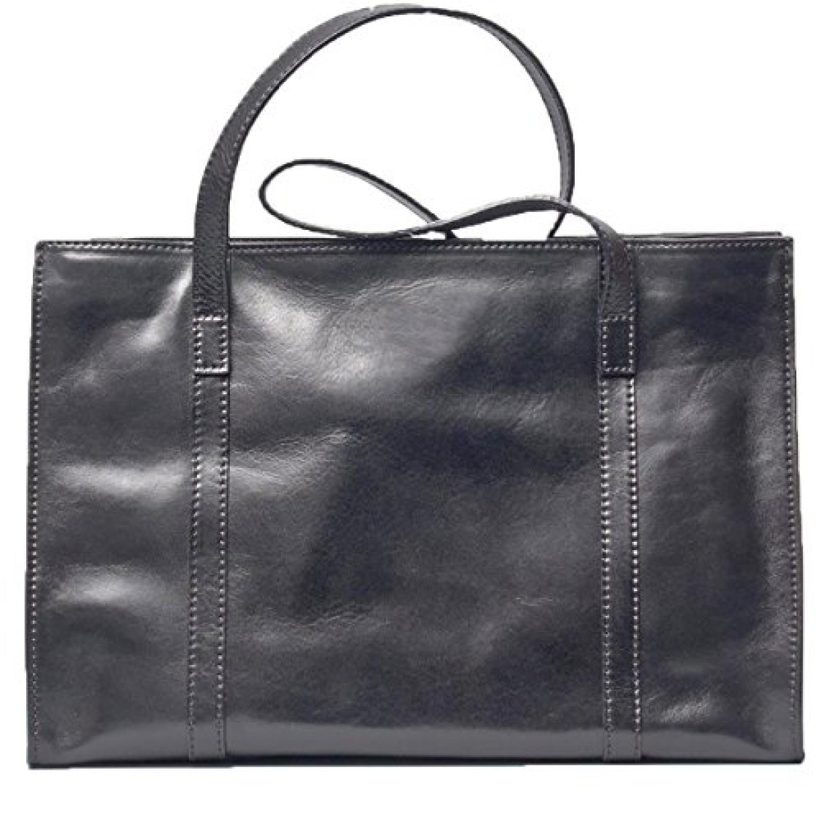 Maxwell Scott Bags ® Luxus Damen Businesstasche aus Leder in Schwarz (Rivara) 