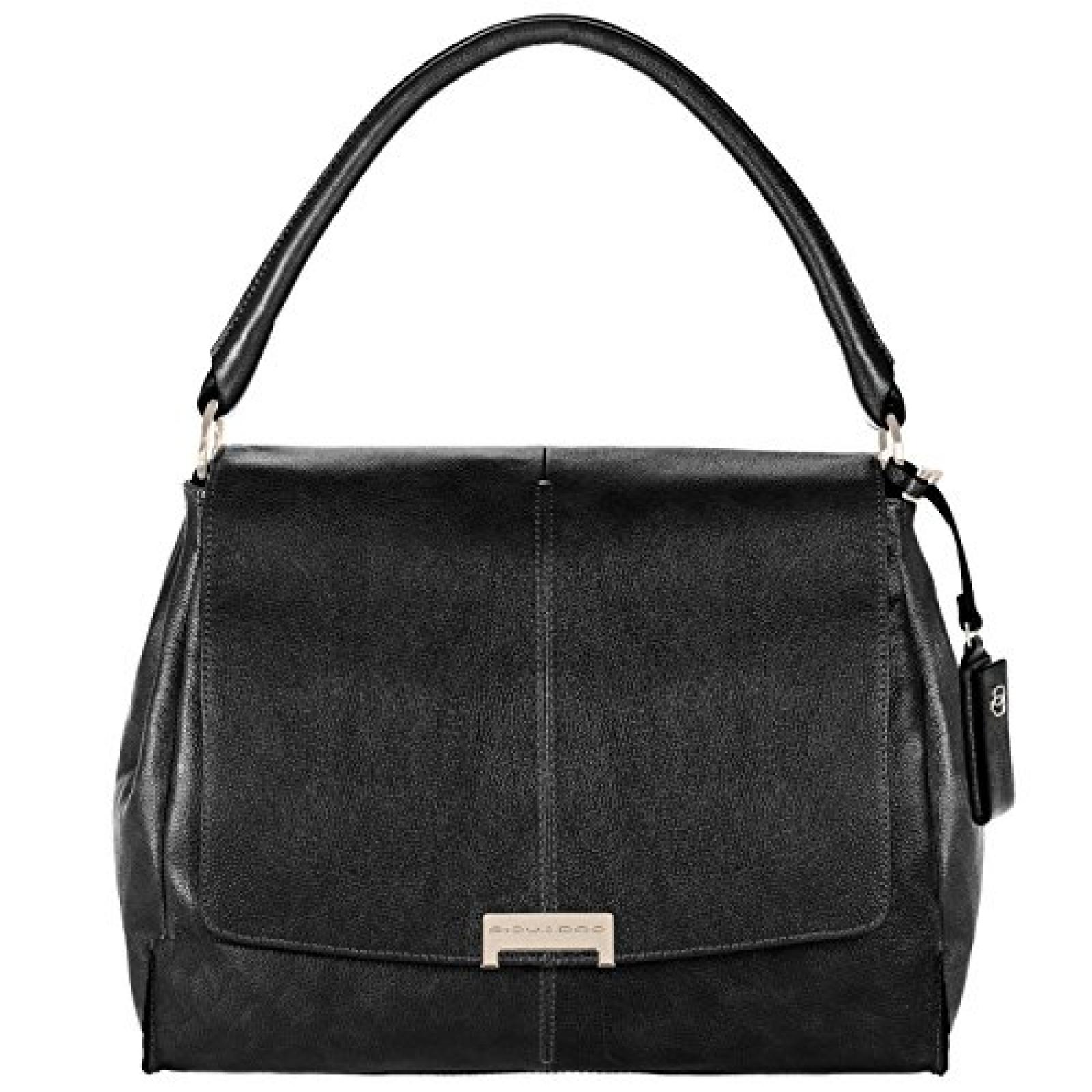 Piquadro Unterarmtasche mit Überschlag, Schminktasche und gepolstertem iPad®fach schwarz Caterina BD3032W49/N 