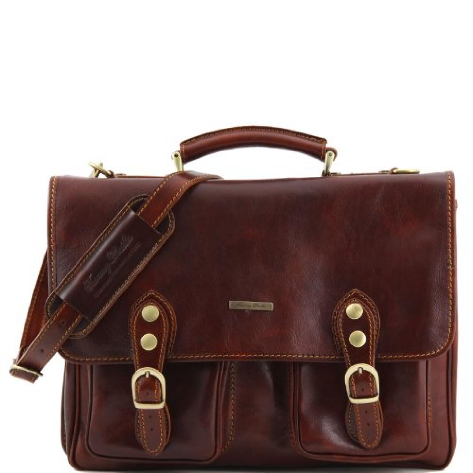 81003104 - TUSCANY LEATHER: MODENA - Messenger Tasche aus Leder, braun 